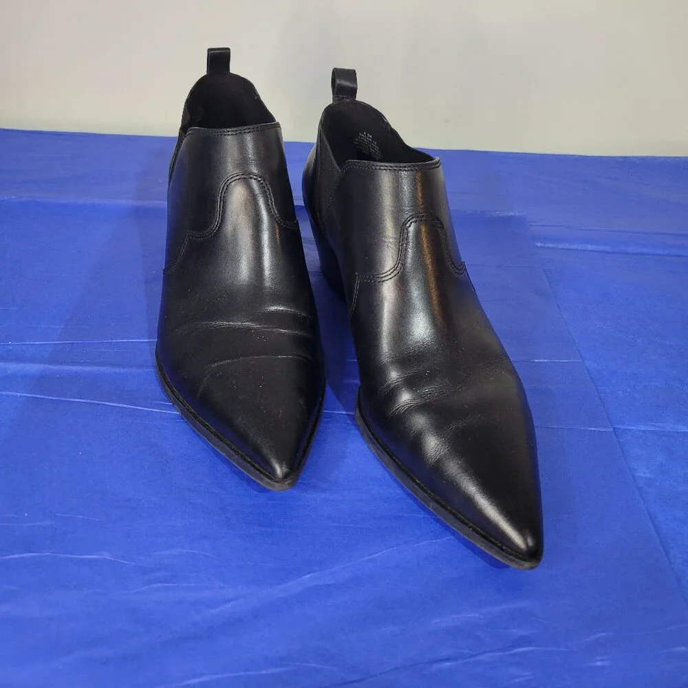Nine West Leather Western Ankle Booties Size 8.5 - Picture 1 of 14